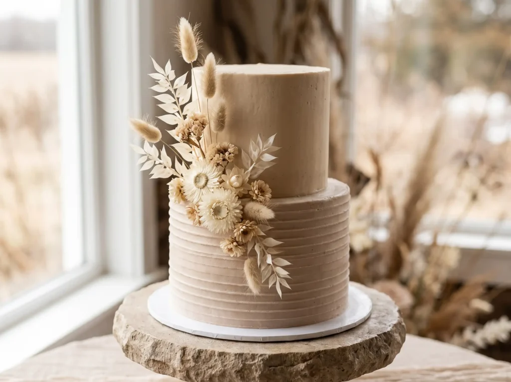 Ivory buttercream wedding cake d… K