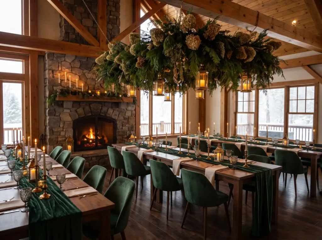 Winter wedding reception dinner … K