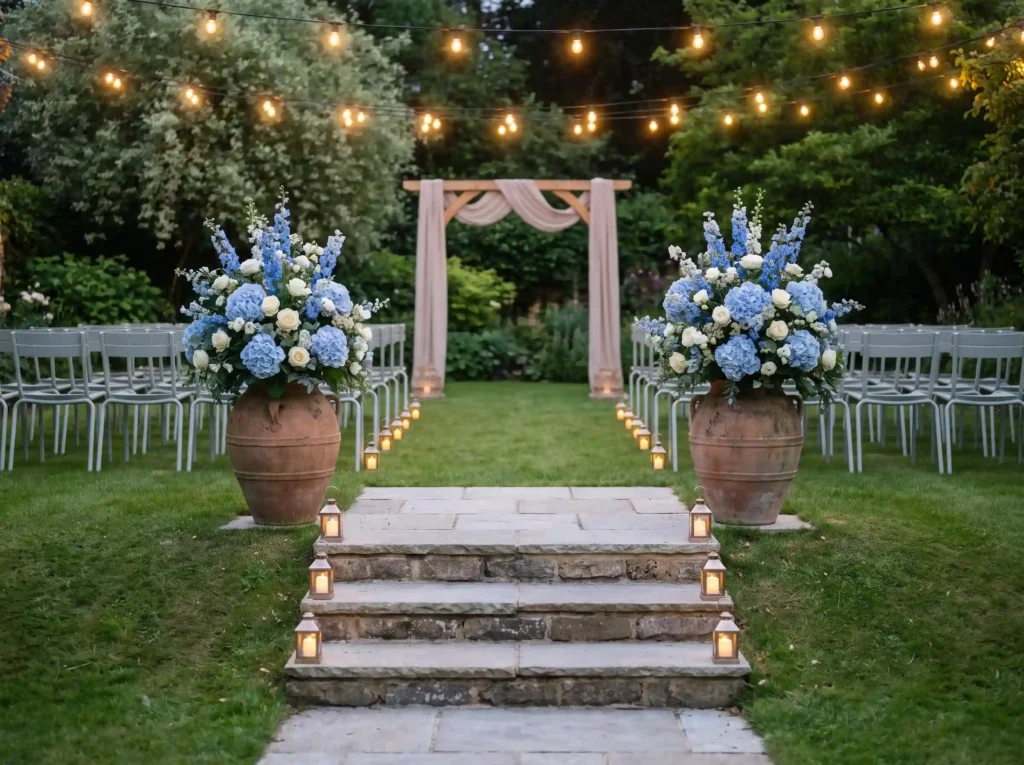 Blue hydrangea garden ceremony s… K