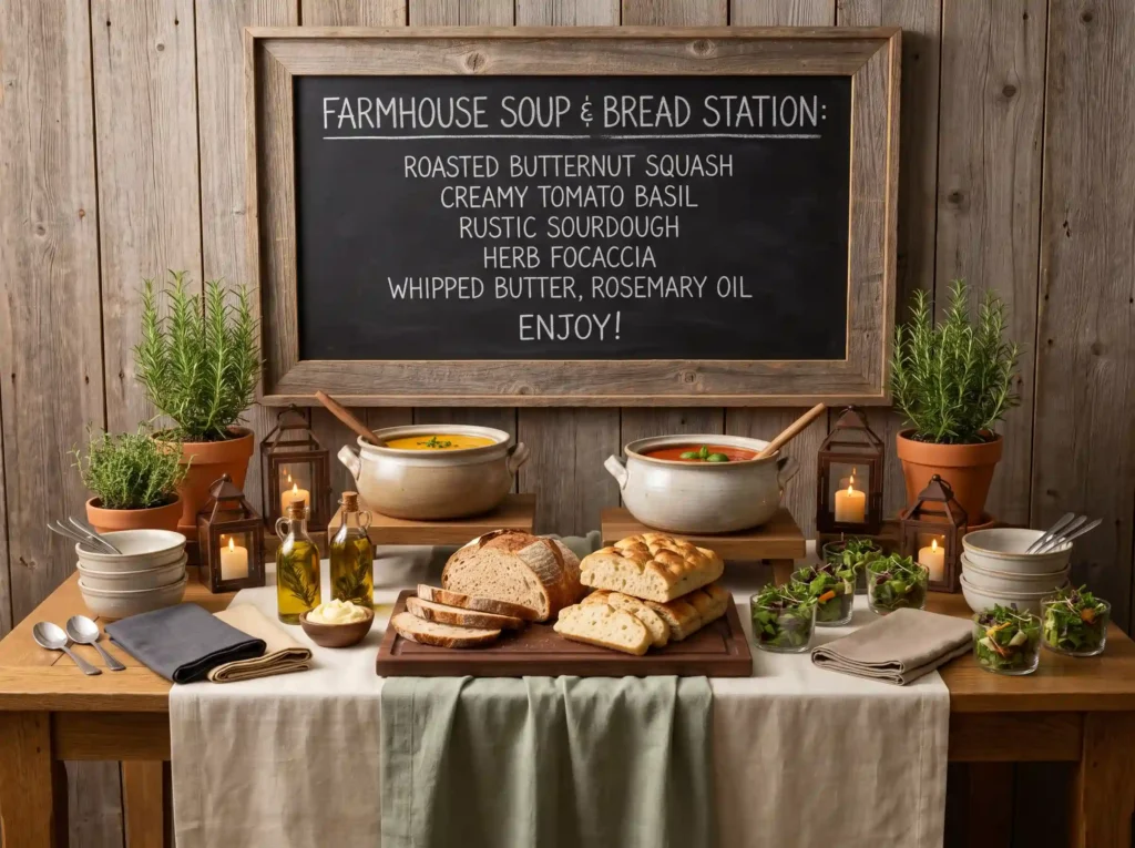 Farmhouse soup and bread station K