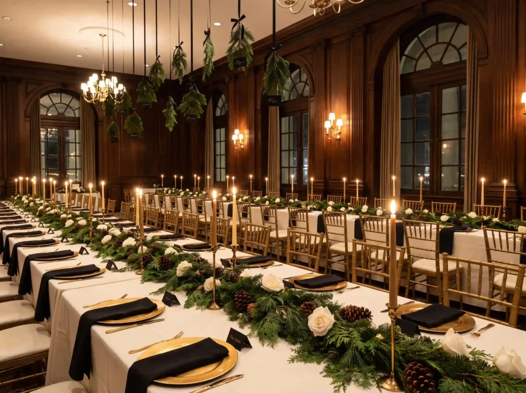 Formal winter reception table setup K