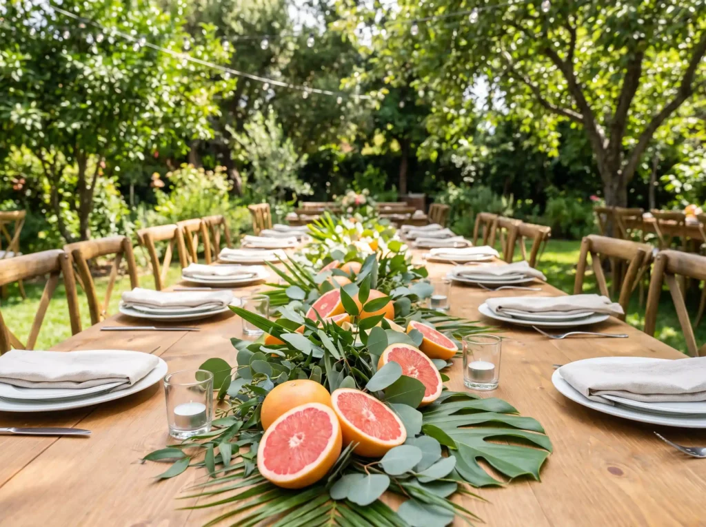 Grapefruit and greenery table ga… K