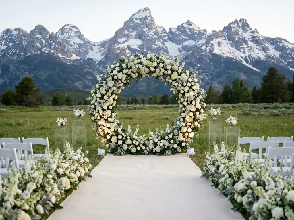 Mountain meadow wedding ceremony…