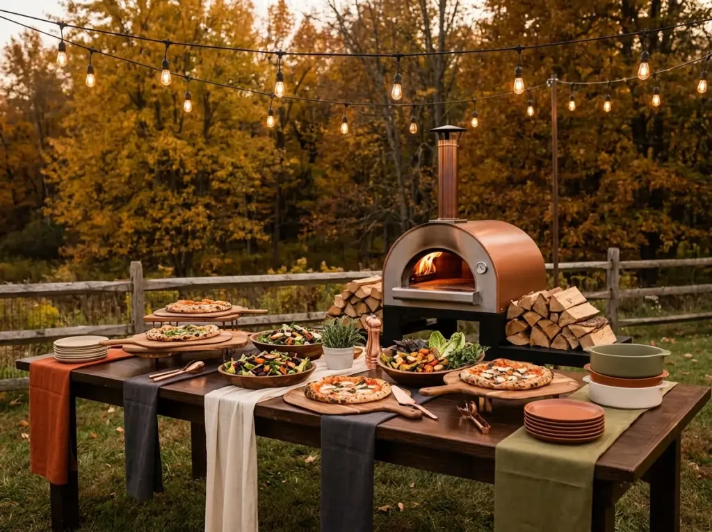 Pizza buffet at wedding reception