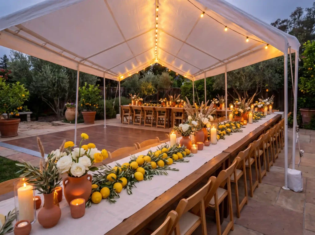 Terracotta garden supper setting K