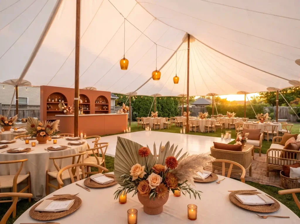 Terracotta sunset wedding recept… K