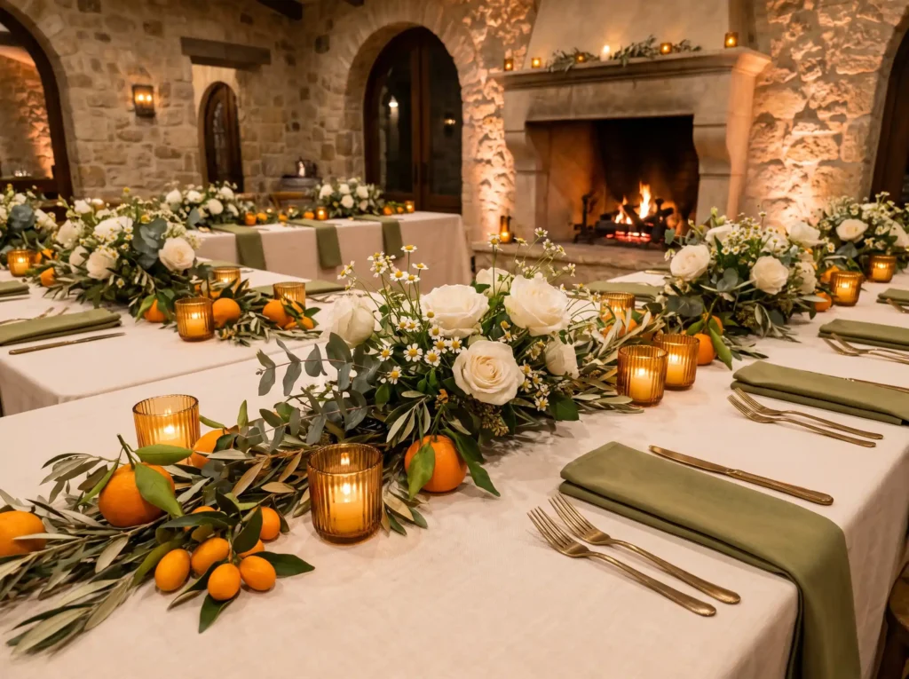 Winter citrus candle tablescape K