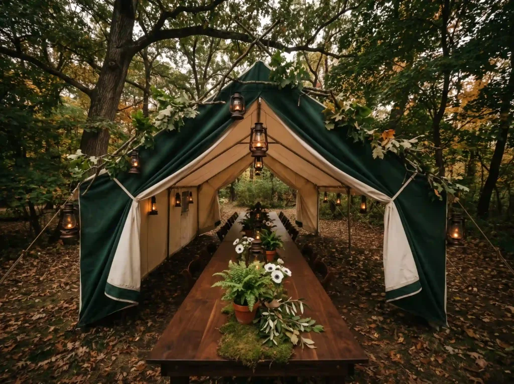 Woodland lantern micro tent dinner K