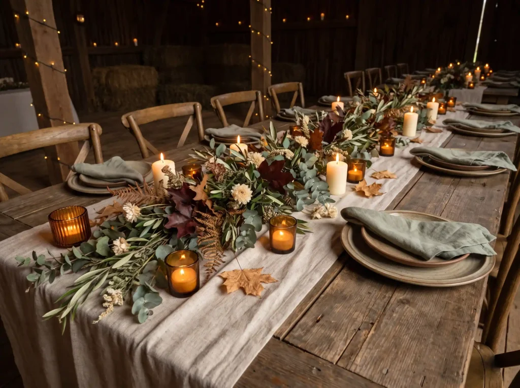 Autumn leaf table runner arrange… K