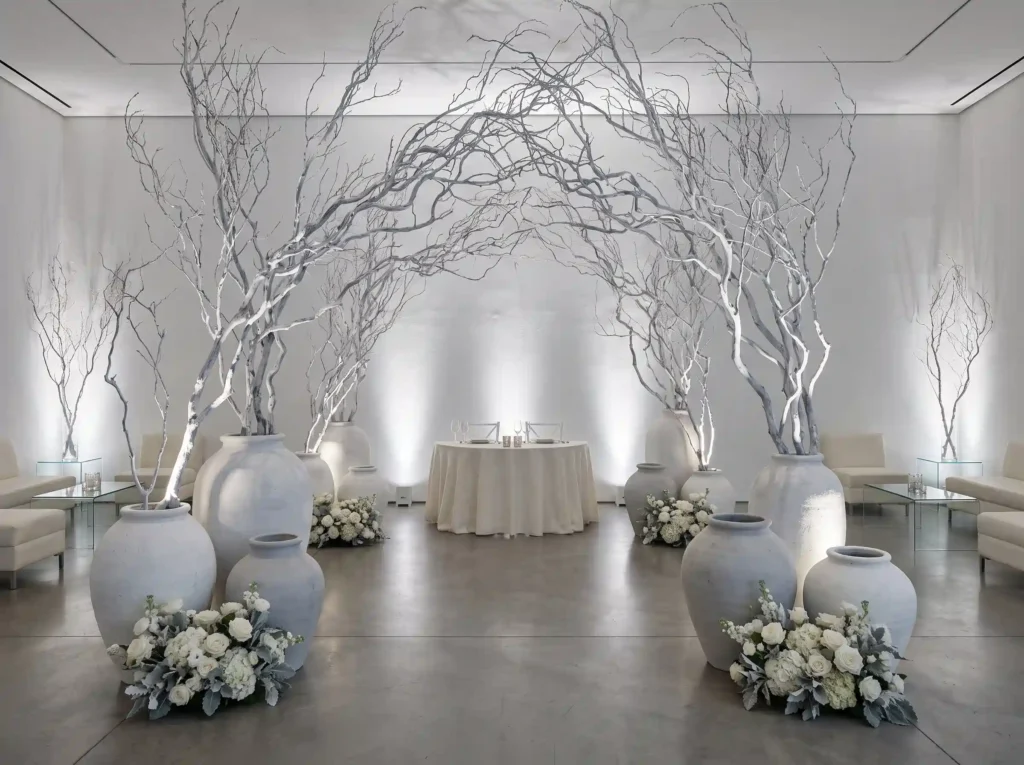 Sculptural white branch installa… K