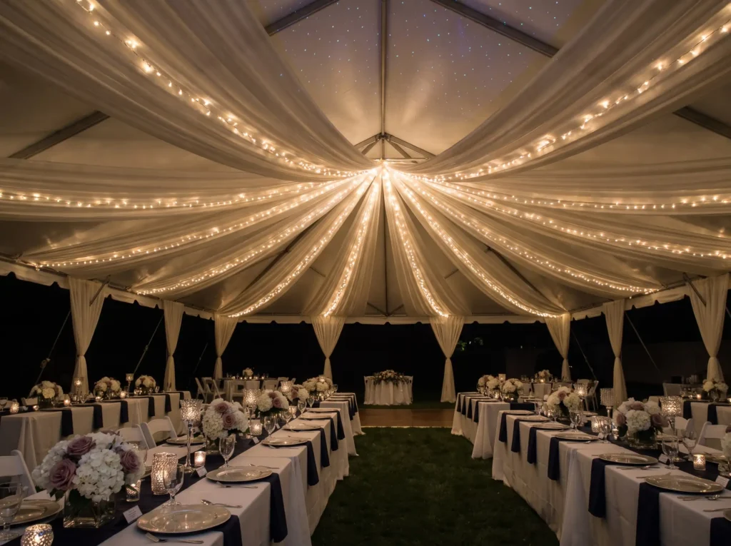 Backyard wedding reception with … K