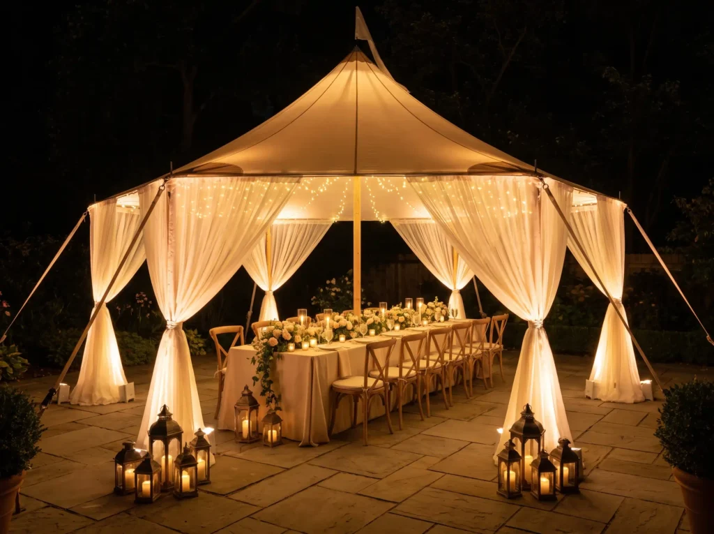 13 Simple Backyard Tent Wedding Looks on a Small Lawn