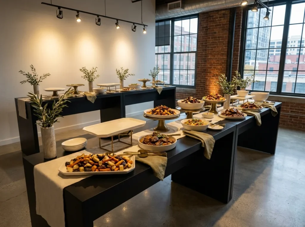 Modern black and brass buffet