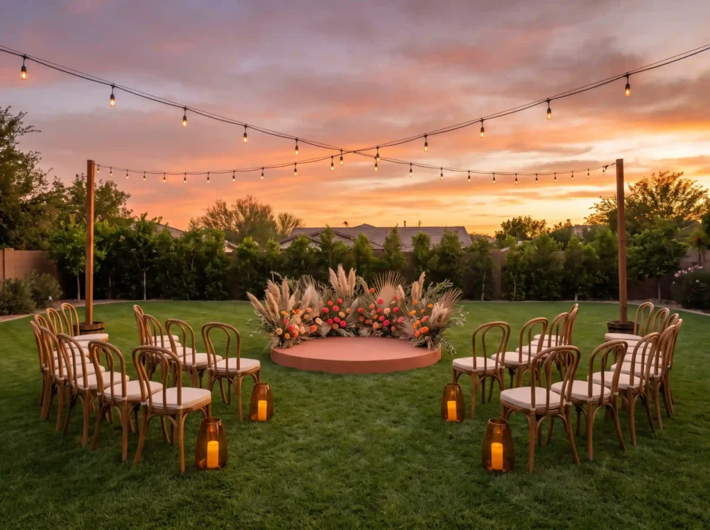 Sunset terracotta ceremony arran… K
