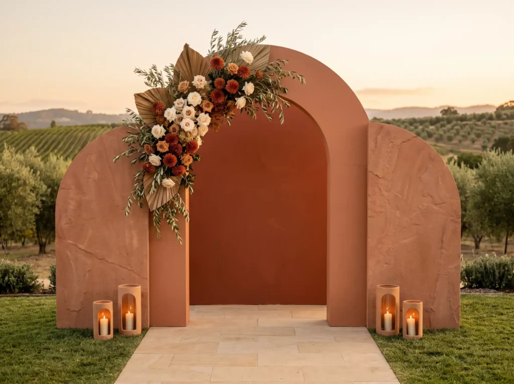 Terracotta arched doors entrance K