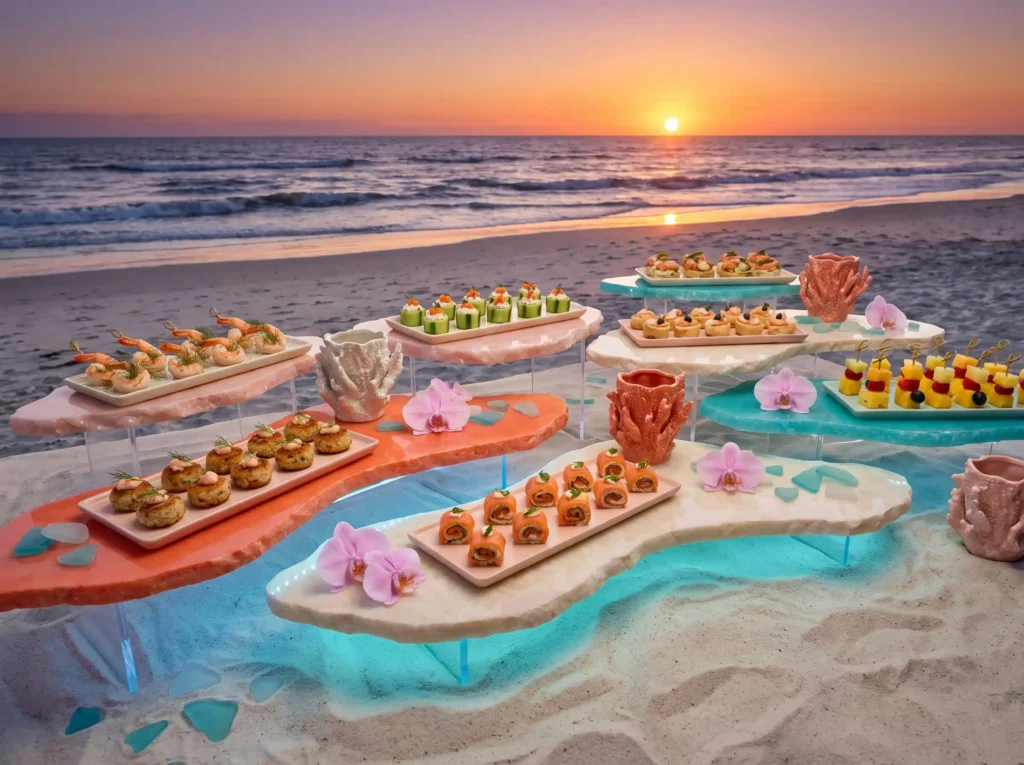 Coral reef canapé display K