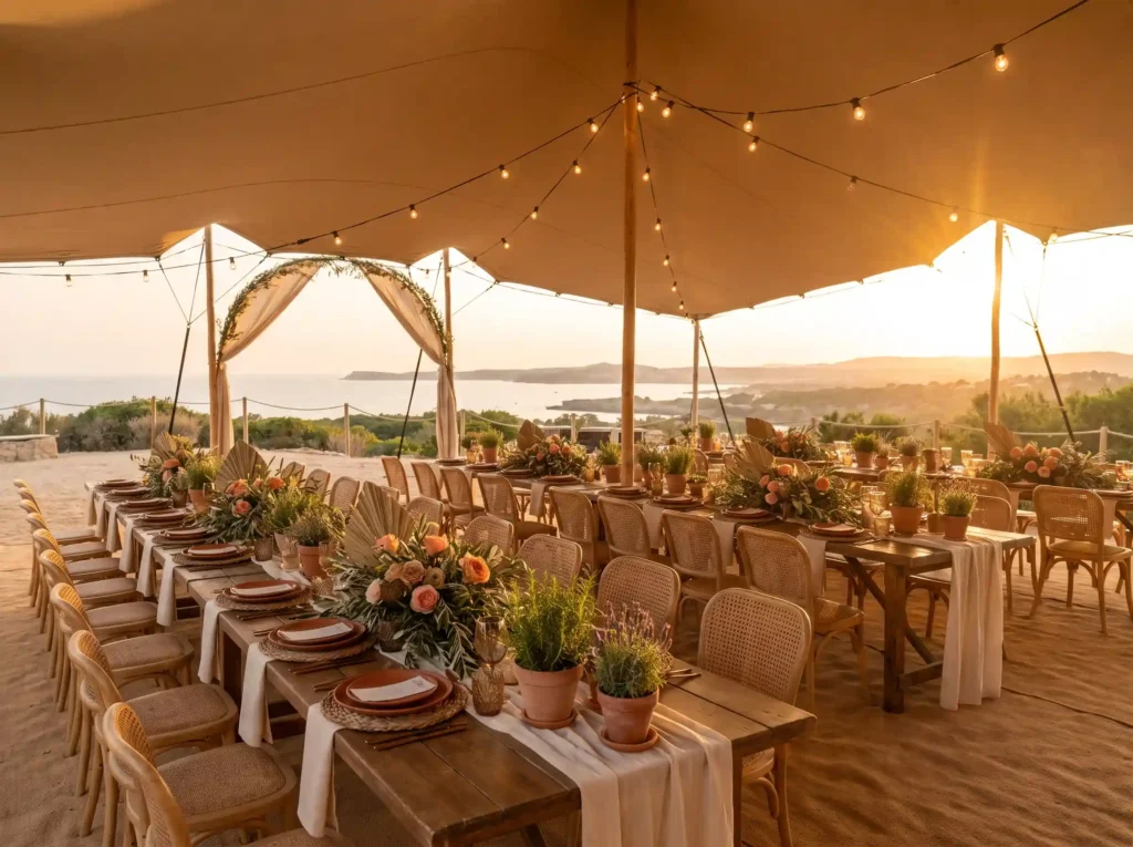 Mediterranean wedding tent table… K