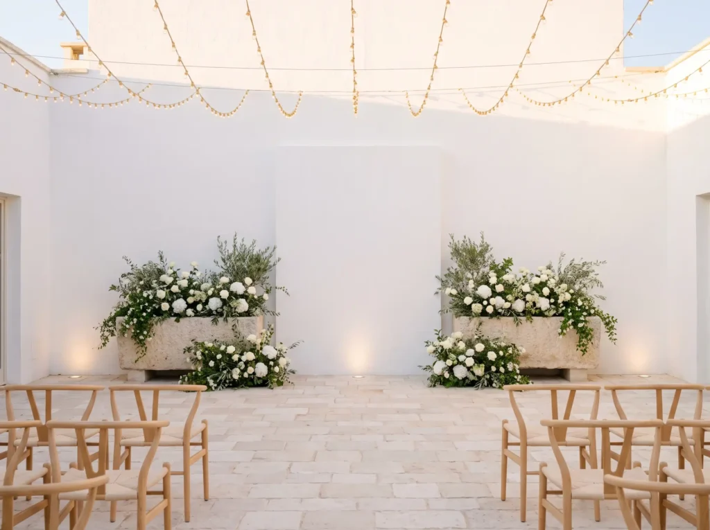 Minimalist white courtyard cerem… K