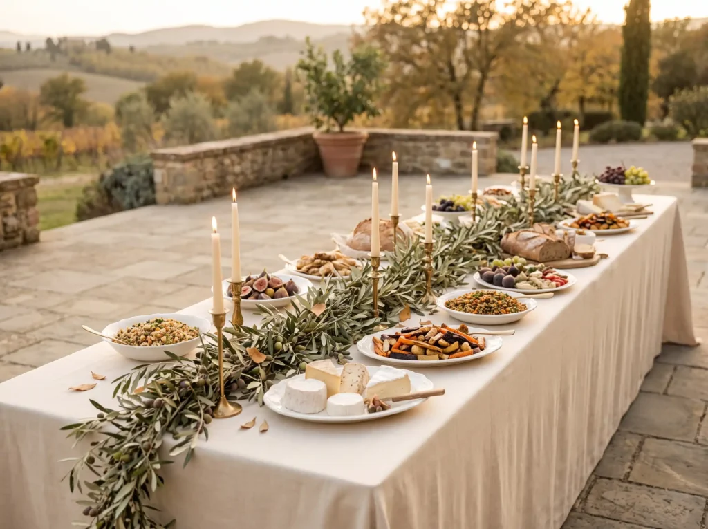 Olive branch wedding buffet display K