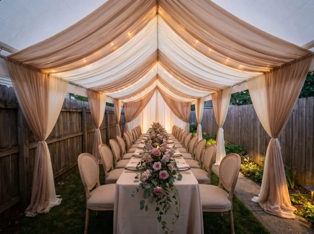 Romantic draped courtyard tent K