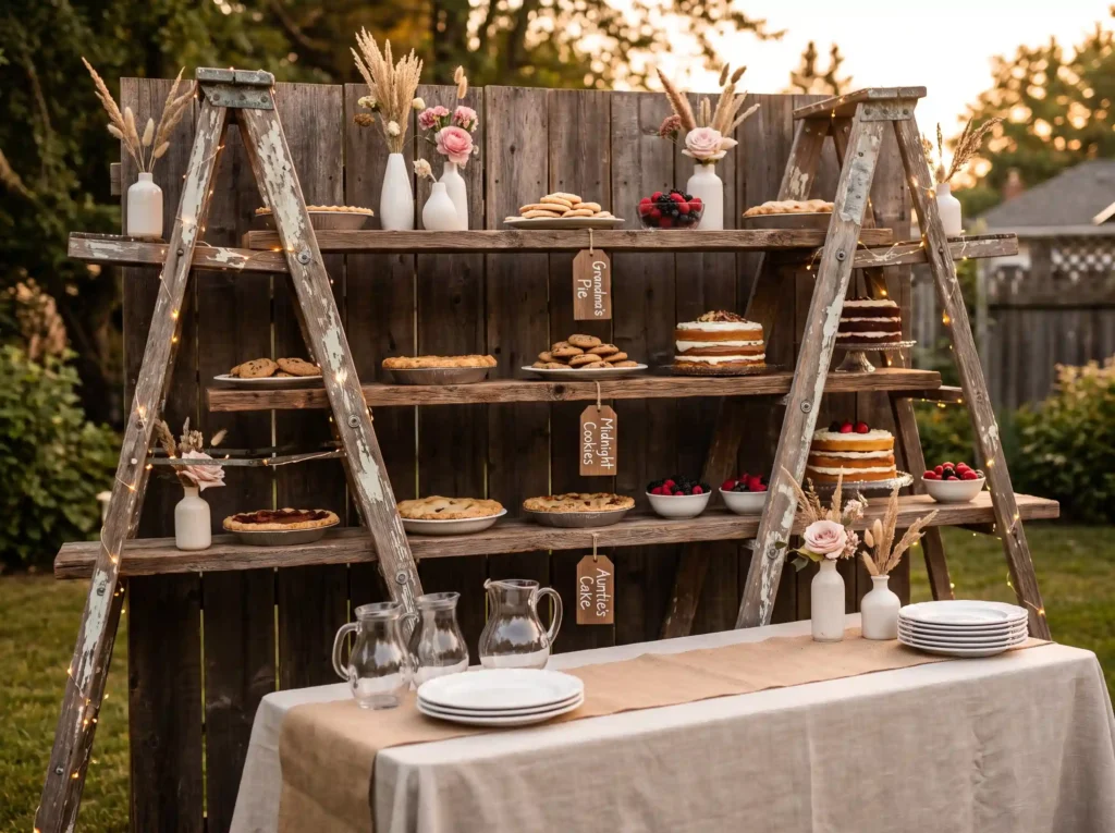 Rustic ladder dessert station di… K