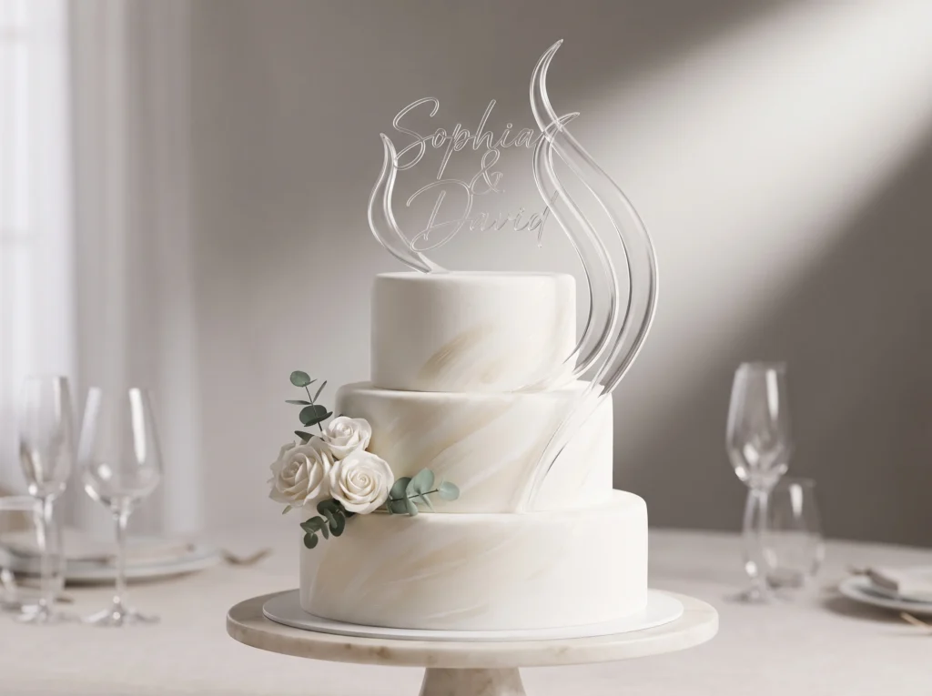Sculptural wave wedding cake K