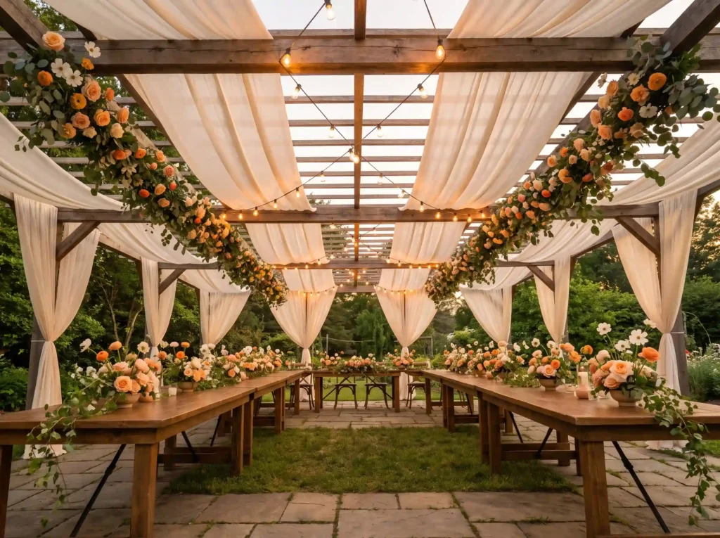 Timber pergola tent wedding rece… K