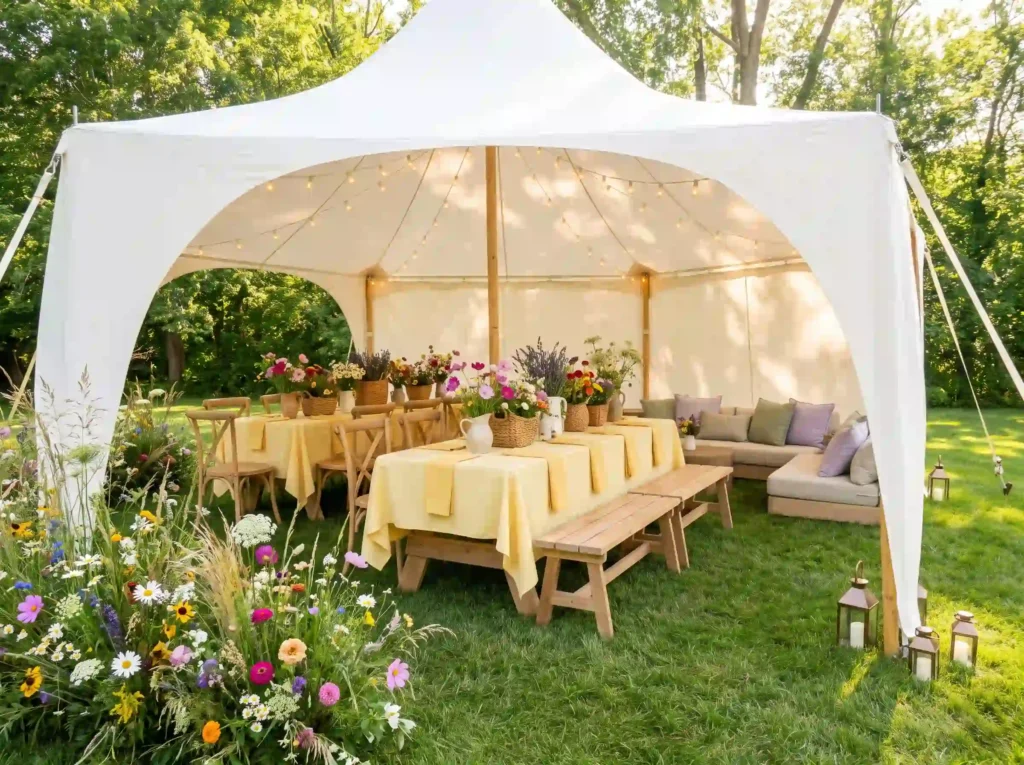 Wildflower picnic tent setup K