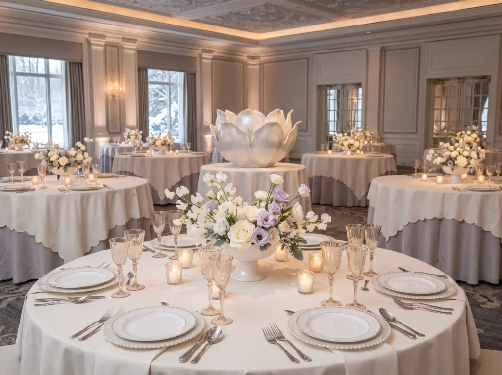 Winter reception table with florals K