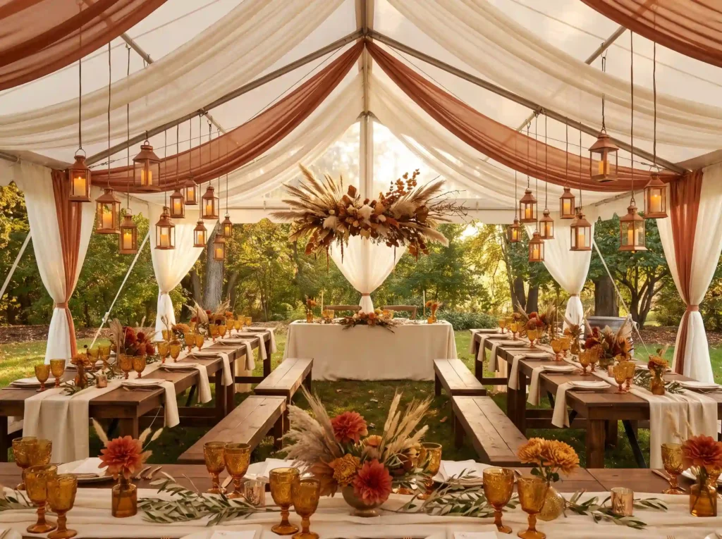 Autumn white tent decor K