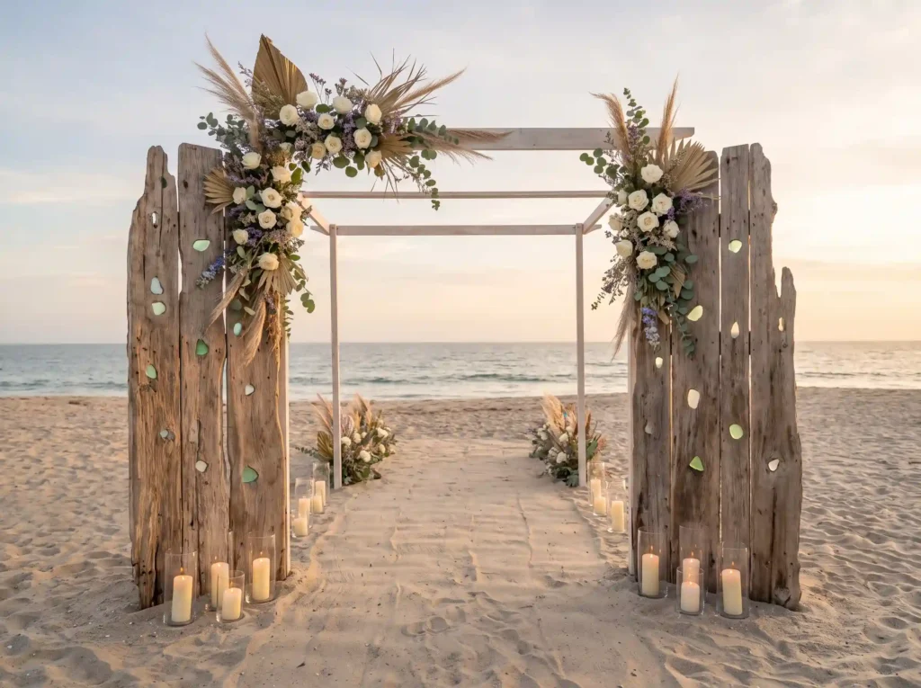 Coastal driftwood doors entrance K