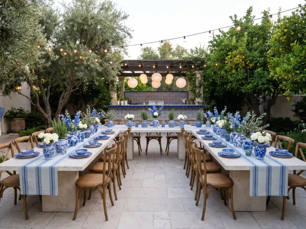 Mediterranean backyard wedding t… K