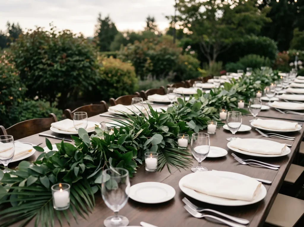Monochromatic green leaf table K