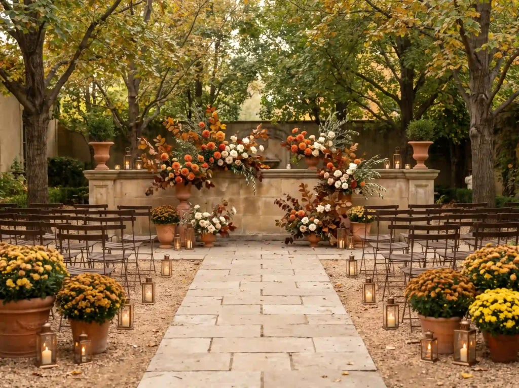 Terracotta stone garden ceremony K