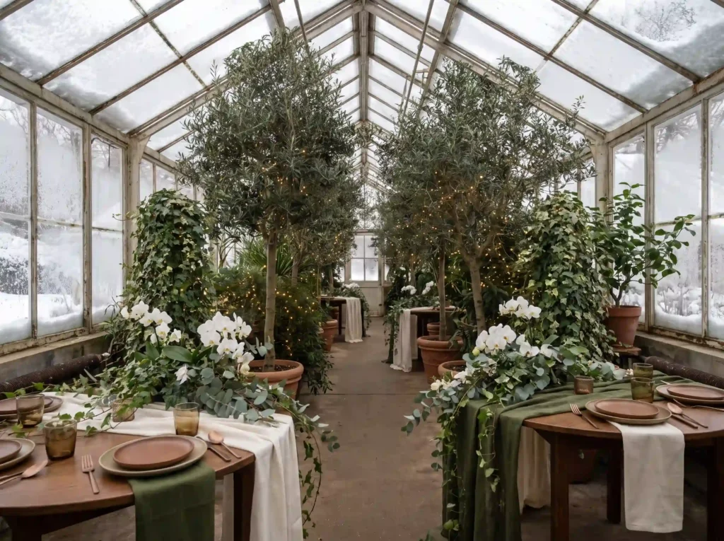 Winter greenhouse wedding recept… K