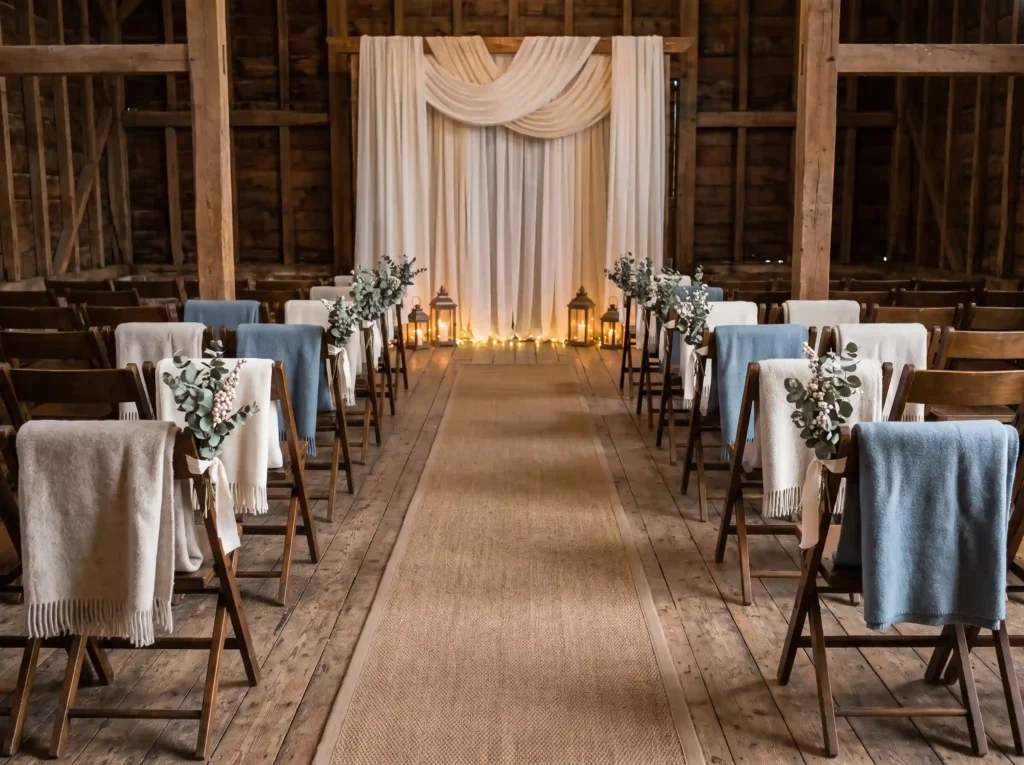 Winter wedding ceremony chairs s… K