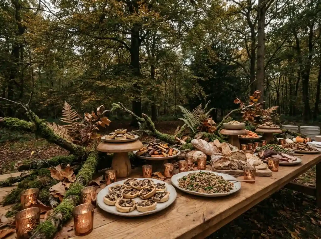 Woodland buffet display food