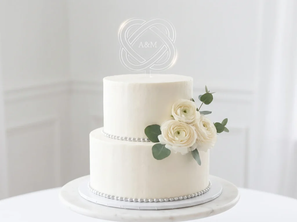 Clear acrylic love knot cake K