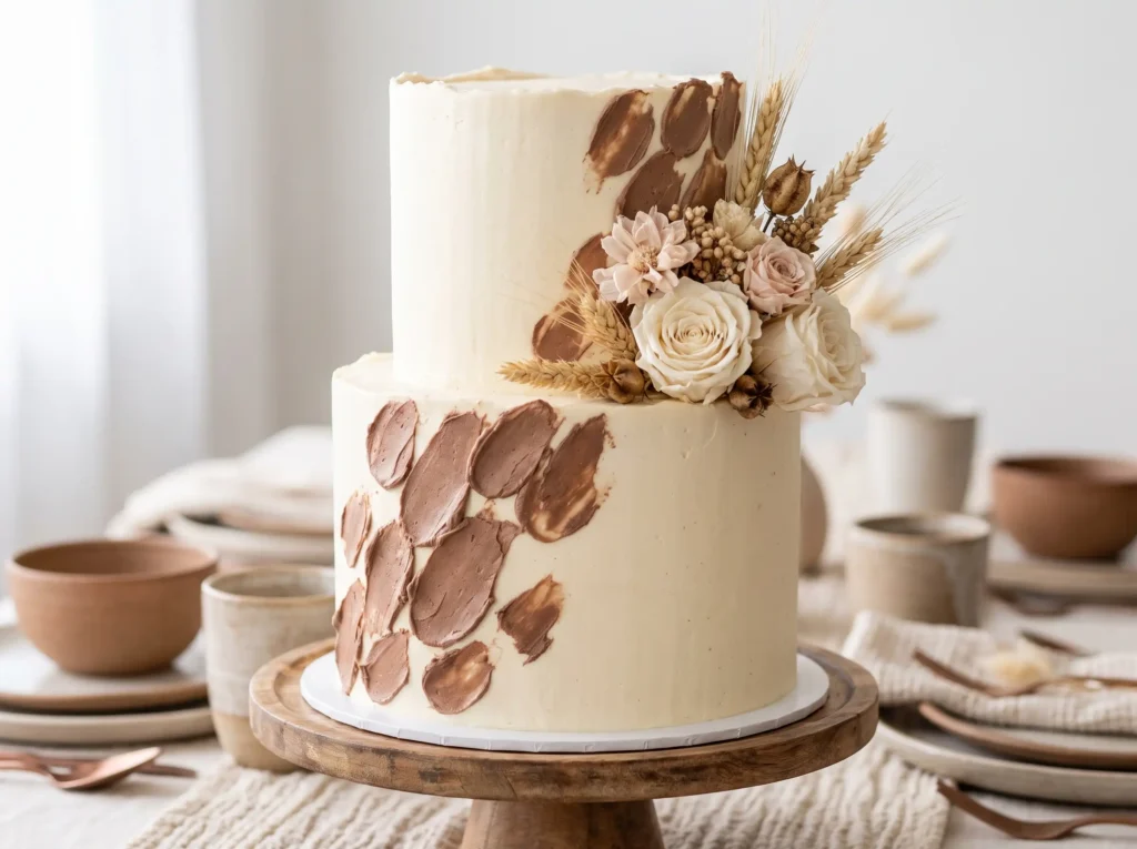 Decorated two tier wedding cake K