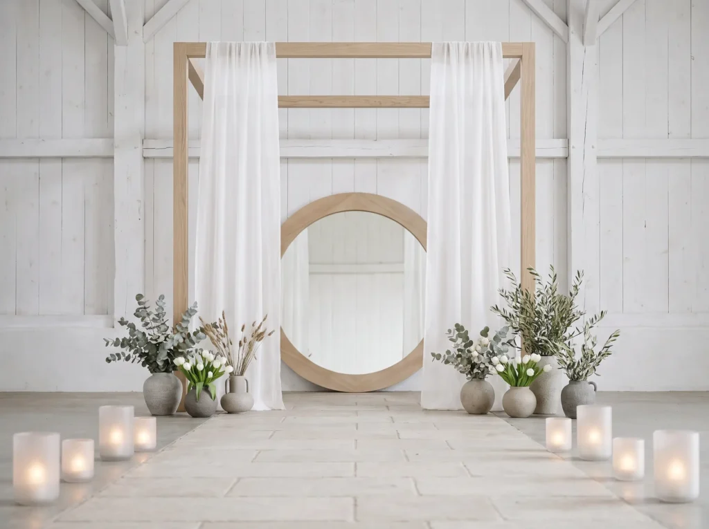 Minimalist barn wedding ceremony… K