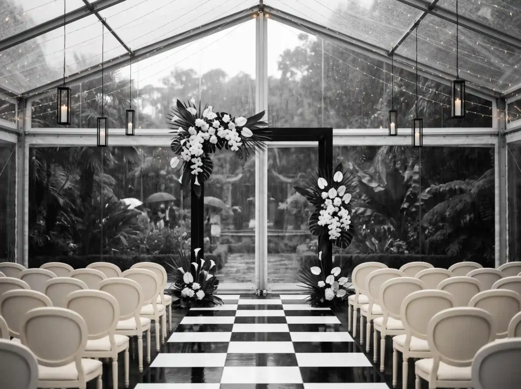 Monochrome botanical wedding pav… K