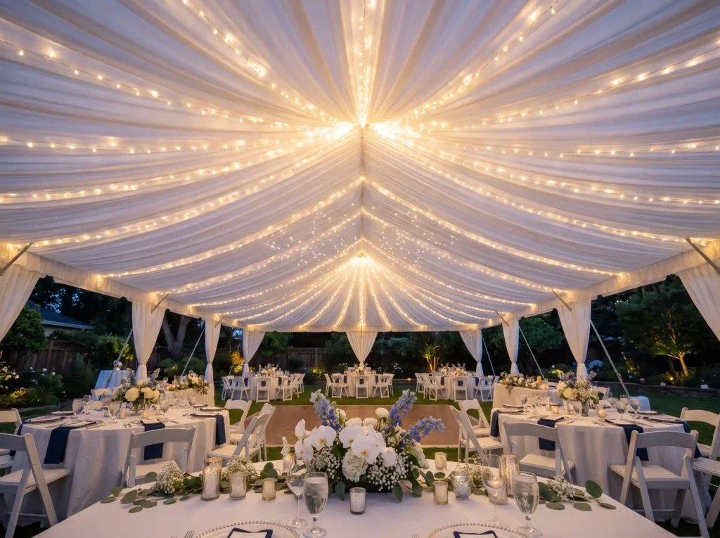 Celestial white canopy wedding tent K