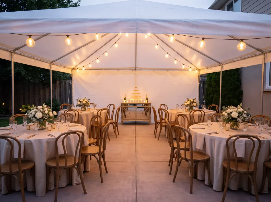 Champagne bistro wedding tent re… K