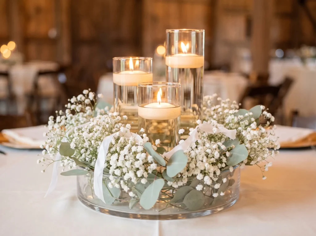DIY wedding centerpiece with can… K