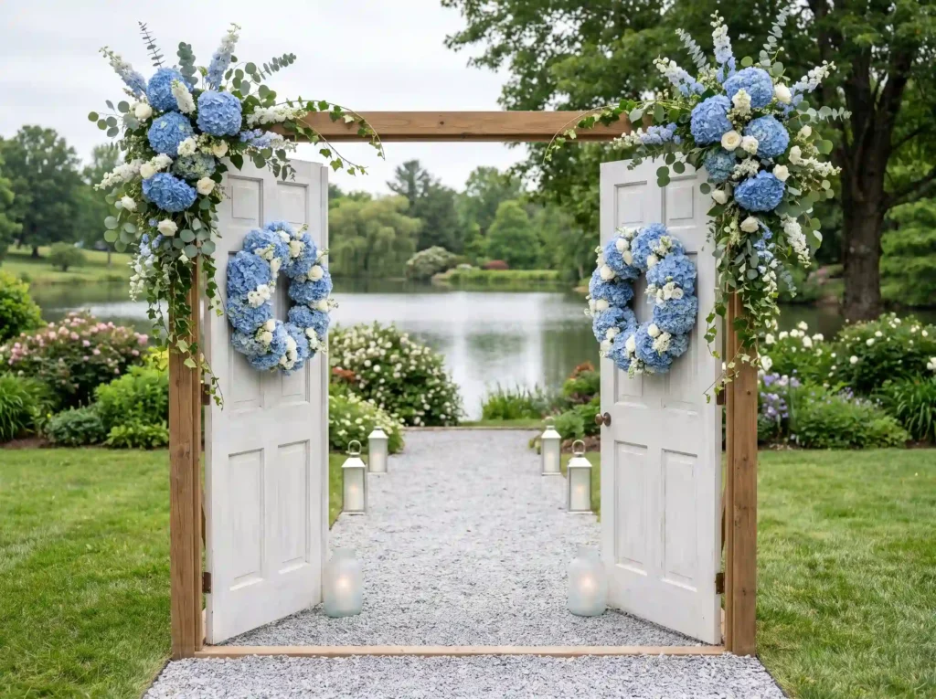 Hydrangea gate ceremony entrance K