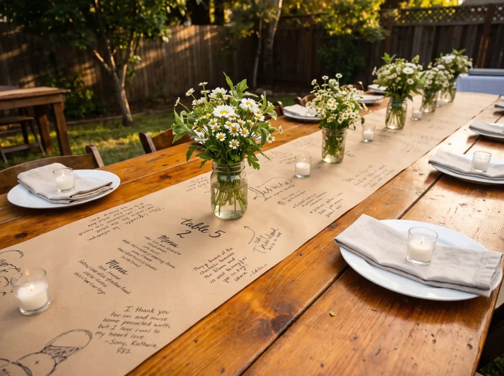 Kraft paper wildflower table dec… K