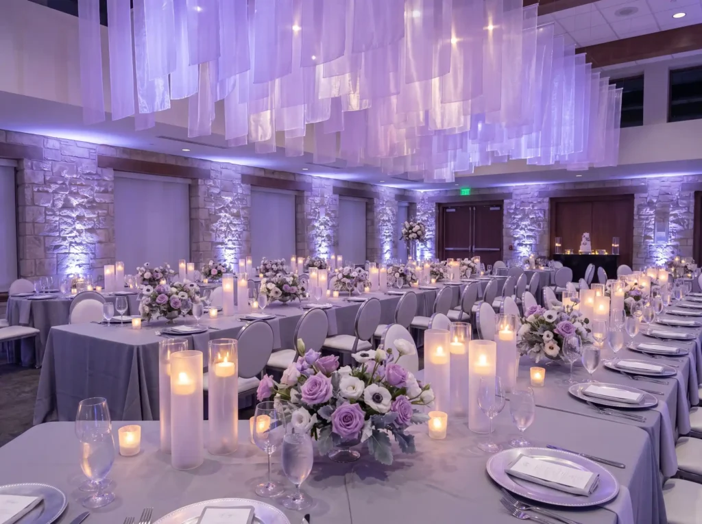 Lavender winter reception setup K