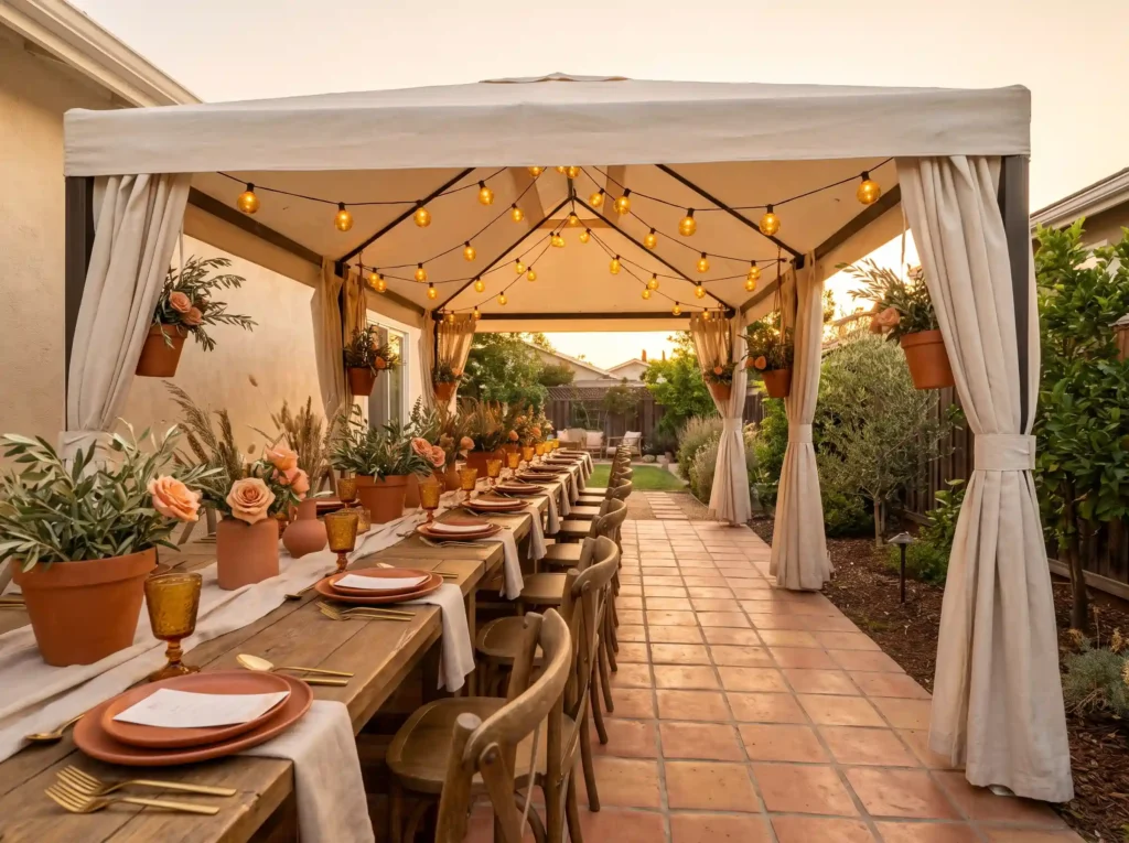 Terracotta sunset wedding tent s… K