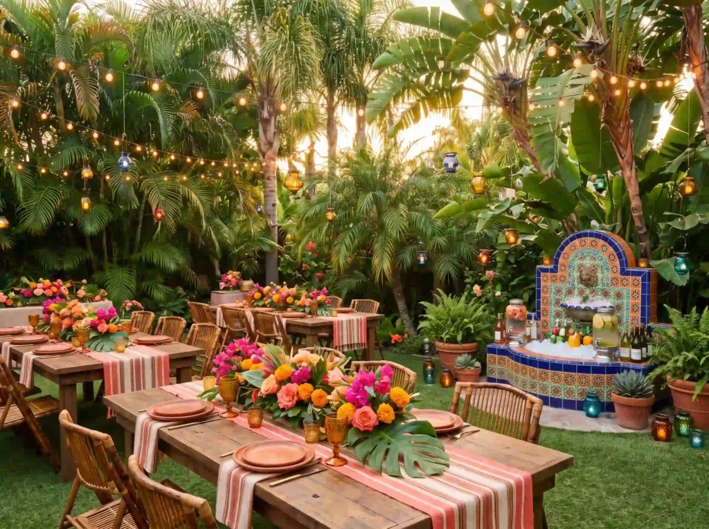 Tropical backyard wedding fiesta K