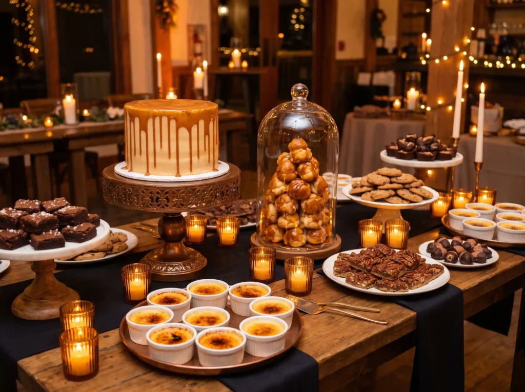 Candlelit caramel dessert bar di… K